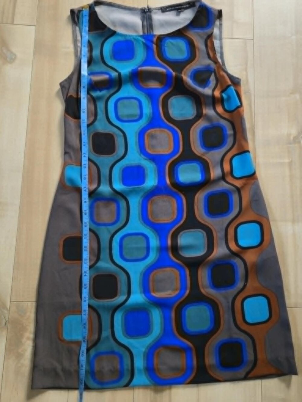 La Fée Maraboutée Geometric Print Midi Dress Size 38 Made In Italy Mod Retro - Picture 6 of 14